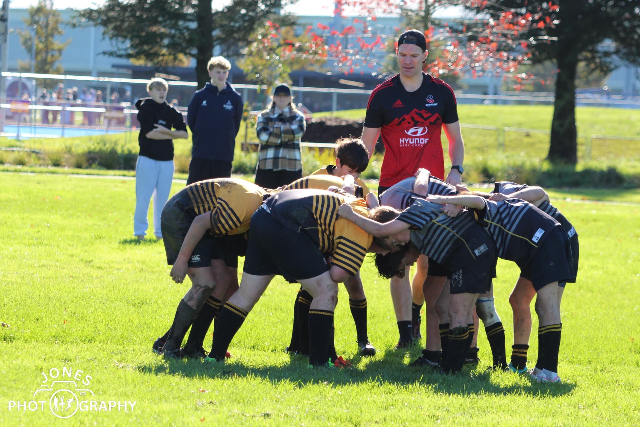Rolleston RFC senior players standing together before a match