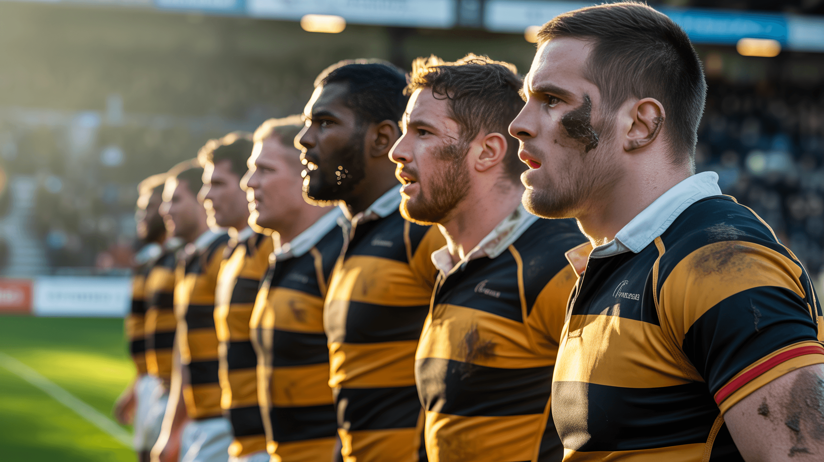 Rolleston Rugby players lined up before kickoff